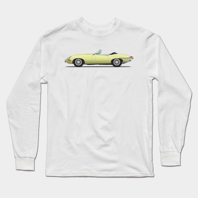 Jaguar E Type Roadster Primrose Long Sleeve T-Shirt by SteveHClark